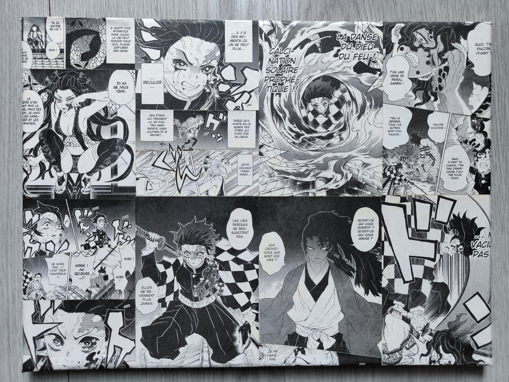 Tableau Manga - Demon slayer –Tanjiro vs 6ème lune fait main